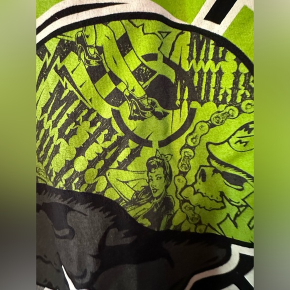 Vintage Y2K emo scene black and green metal mulisha men tshirt size large - Picture 5 of 9